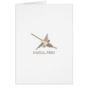 Cartão Nazca Hummingbird Geoglyph Newsprint