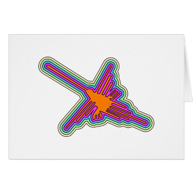 Cartão Nazca Hummingbird Peru Drawing (Frente Horizontal)
