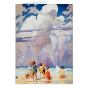 Cartão NC Wyeth, o gigante Trabalho de arte Beach Coastal