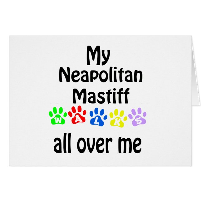 Cartão Neapolitan Mastiff caminha Design (Frente Horizontal)