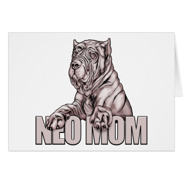 Cartão Neapolitan Mastiff Mãe Preta (Frente Horizontal)