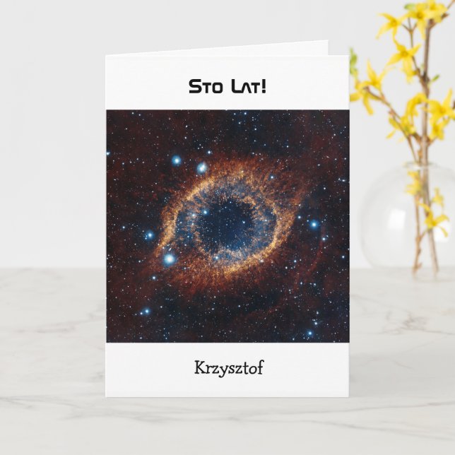 Cartão nebula de aniversário de nome personalizado (Flor Amarela)