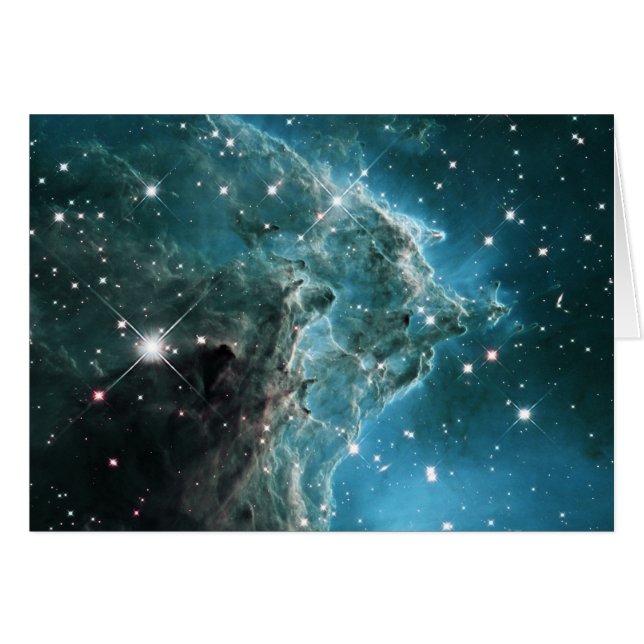 Cartão Nebulosa do Cabeça do Macaco com Cor Azul Teal (Frente Horizontal)