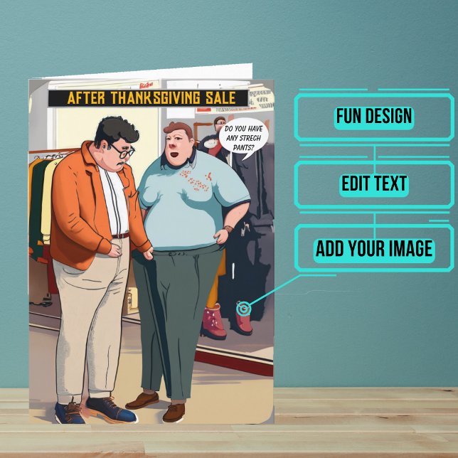 Cartão Necessidade De Calças Mais Profundas Depois De Açã (Share your gratitude this year with a Thanksgiving greeting card using a fun and funny design.)