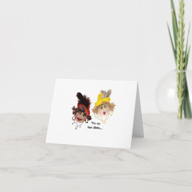 Cartão Necessidade Humorística de Duas Dietas de Saudação (Frente)