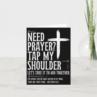 Cartão Need Prayer Tap Shoulder Bible Verse Christian On
