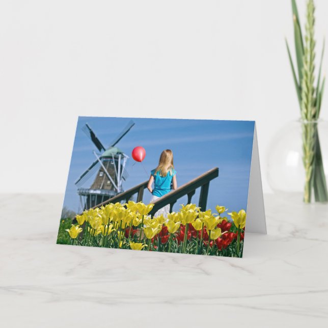 Cartão Neerlandesa com balão (Frente)