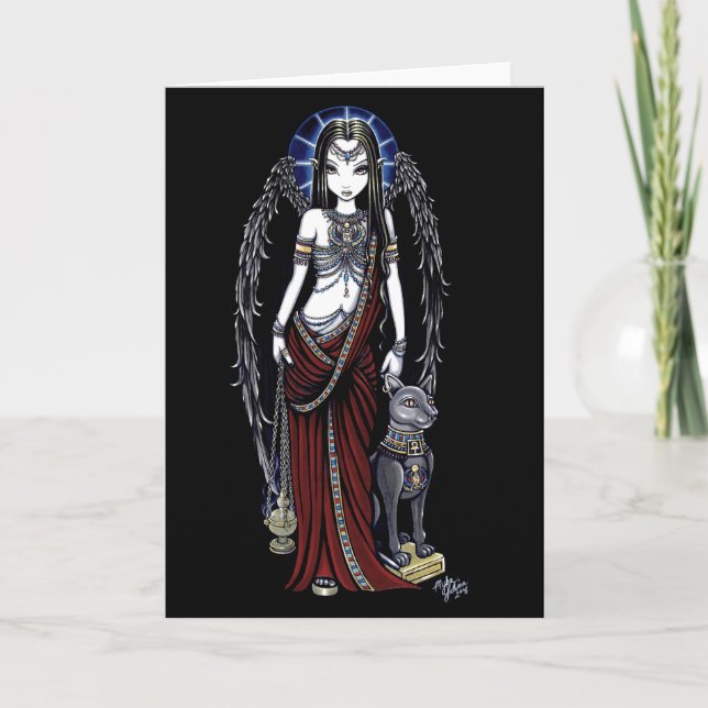 Cartão Nefertari Egyptian Angel Bastet Card (Frente)
