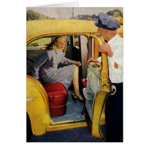 Cartão Negócio do vintage, passageiro da mulher do