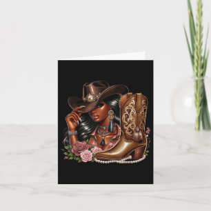 Cartão Negra-Africana Cowgirl Western Country Tex