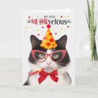 Negra e Branca de Gato MEOWveloz Aniversário