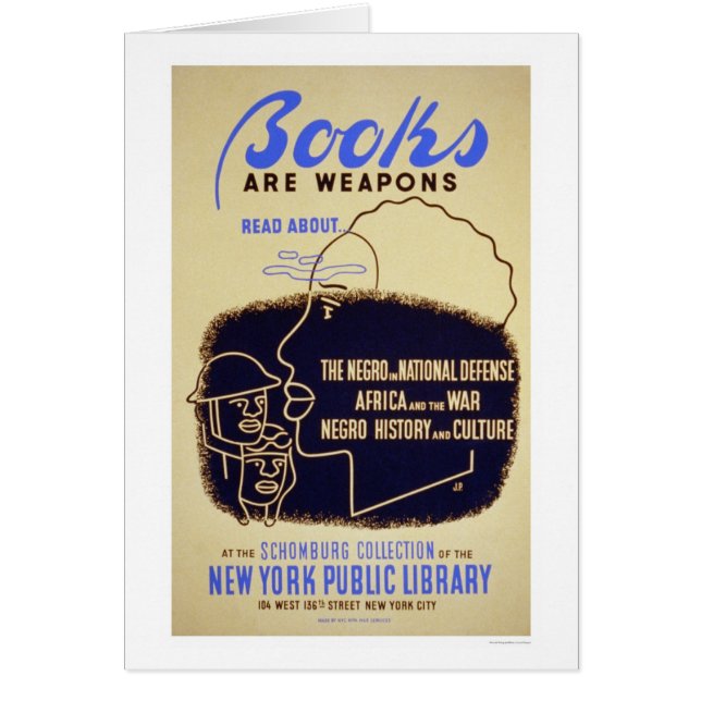 Cartão Negro África WWII dos livros WPA 1943 (Frente)