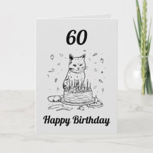 Cartão Negro engraçado e Cinza Marido 60º aniversário