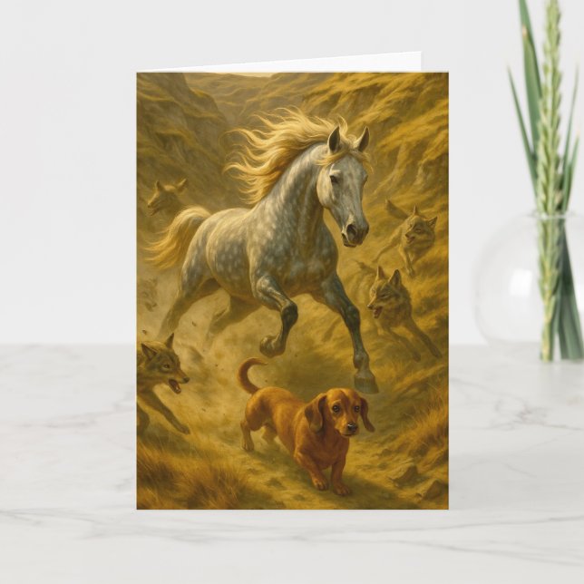 Cartão Nellie protegendo Charlie dos coiotes (Frente)