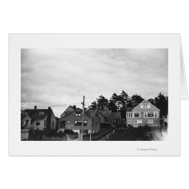 Cartão Nelscott, Oregon Cottages no Oceano Pacífico (Frente Horizontal)