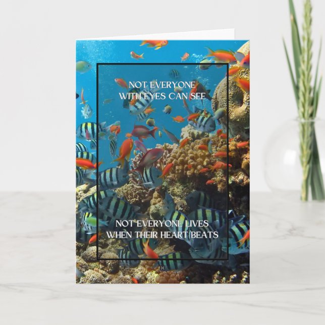 Cartão Nem todos com olhos VEEM as citações da vida no oc (Frente)