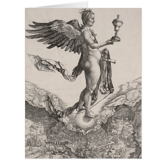 Cartão Nemesis Engrenando por Albrecht Durer (Frente)