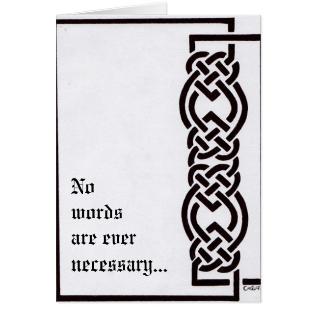 Cartão Nenhuma palavra é nunca necessária… (Frente)