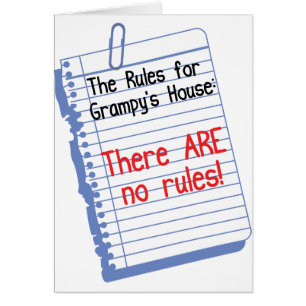 Cartão Nenhumas regras na casa de Grampy