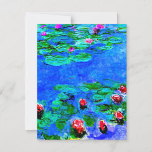 Cartão Nenúfares, Vermelhos, por Oscar-Claude Monet