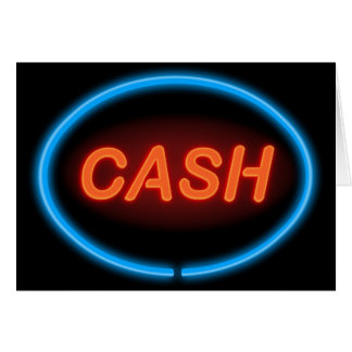 Cartão Néon do dinheiro