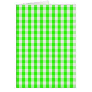 Cartão Neon Green Gingham Patterno de Shirley Taylor