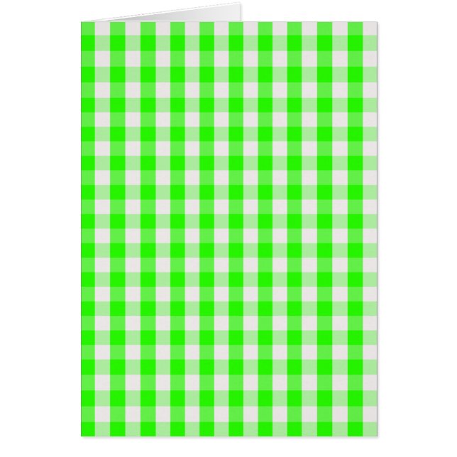 Cartão Neon Green Gingham Patterno de Shirley Taylor (Frente)