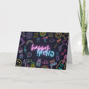 Cartão Neon Purim Card
