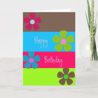 Cartão Neon Retro Happy Birthday