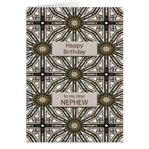 Cartão Nephew Birthday Abstrato Mandala Design