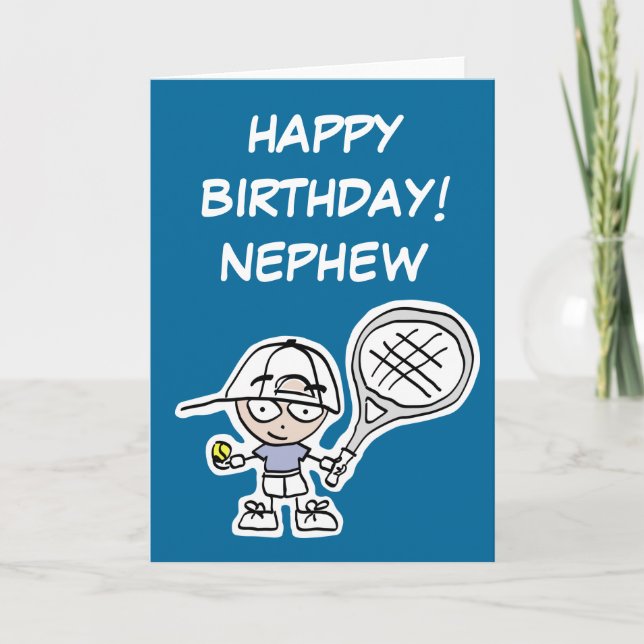 Cartão Nephew Birthday card with little tennis boy (Frente)