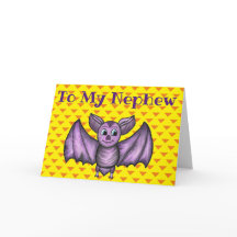 NEPHEW HALLOWEEN HOLIDAY CARD BURANGE PURPLE
