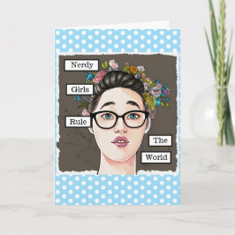 Cartão Nerdy Girls governa o mundo