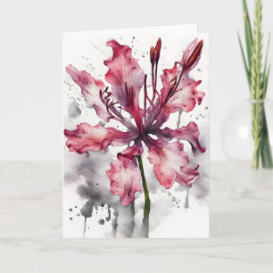 Cartão Nerine - Flores em aquarela