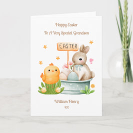 Cartão Neson Easter Bunny Rabbit e Pintinho Card