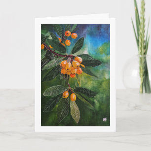 Cartão Nêsperas em pintura da primavera de abril por Alfr