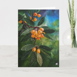 Cartão Nêsperas em pintura de primavera de abril por Alfr