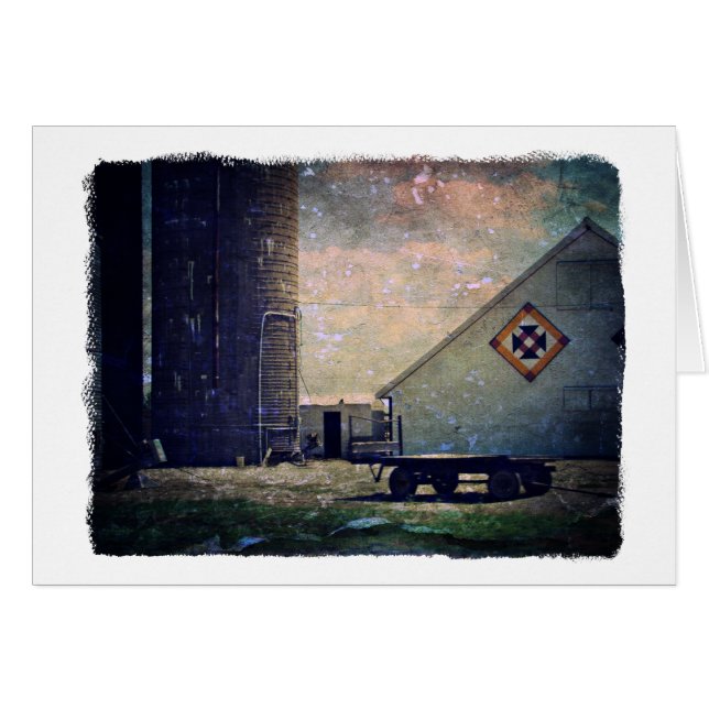 Cartão Nest Barn Quilt de Crow (Frente Horizontal)