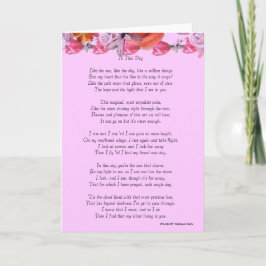 Cartão Neste Dia Poema de Amor Saudação