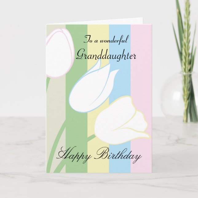 Cartão Neta/aniversário - general - floral Pastel (Frente)