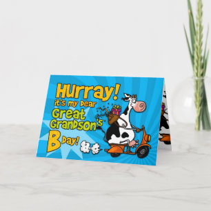 Cartão neta de scooter bovino - bisneto
