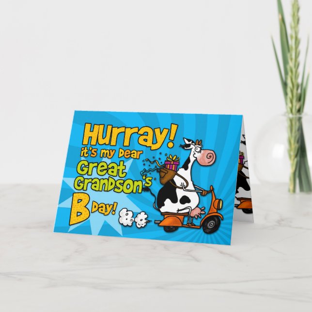 Cartão neta do scooter vaca - bisneto (Frente)