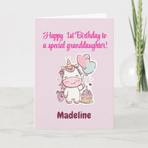Cartão Neta Especial, Aniversário de 1º Ano Personalizado