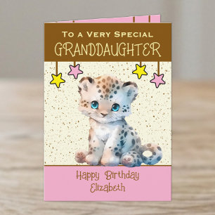 Cartão Neta especial leopardinho marrom aniversário