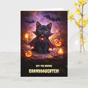Cartão Neta Feliz Dia das Bruxas Gatinho Fofo Gato