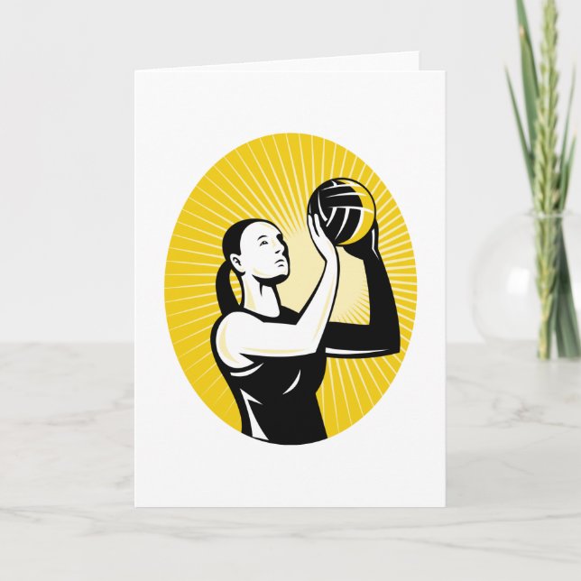 Cartão netball player goal shoot shooting ball (Frente)