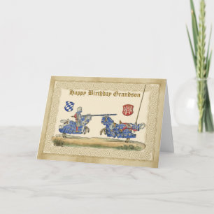 Cartão Neto do aniversário, cavaleiros que Jousting,