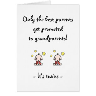 Cartão netos gêmeos, Parabéns avós,