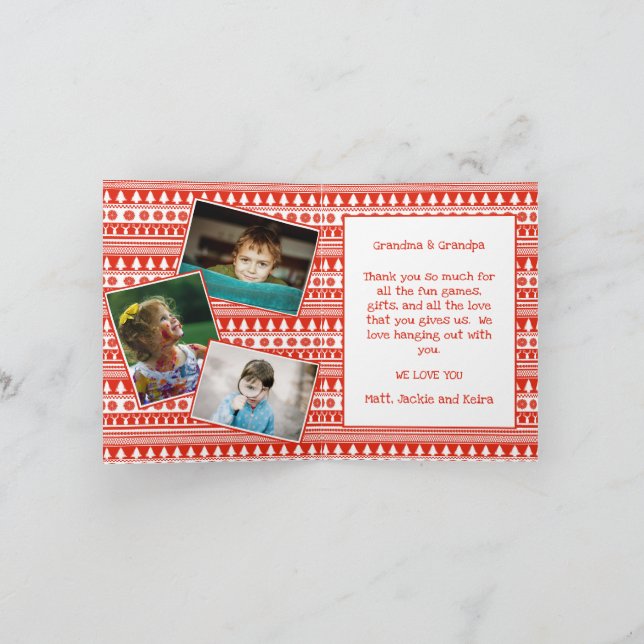 Cartão Netos Vovô Vovó Foto Feliz Natal (Interior)