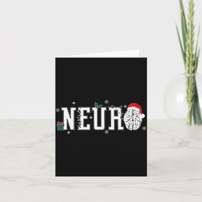 Cartão Neuro Nurse Brain Santa Hat Neuroscience Nursing C (Frente)